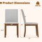 Rubber Wood Linen Fabric Dining Chairs Set of 2 with Nail Head Trim and Cushioned Seats